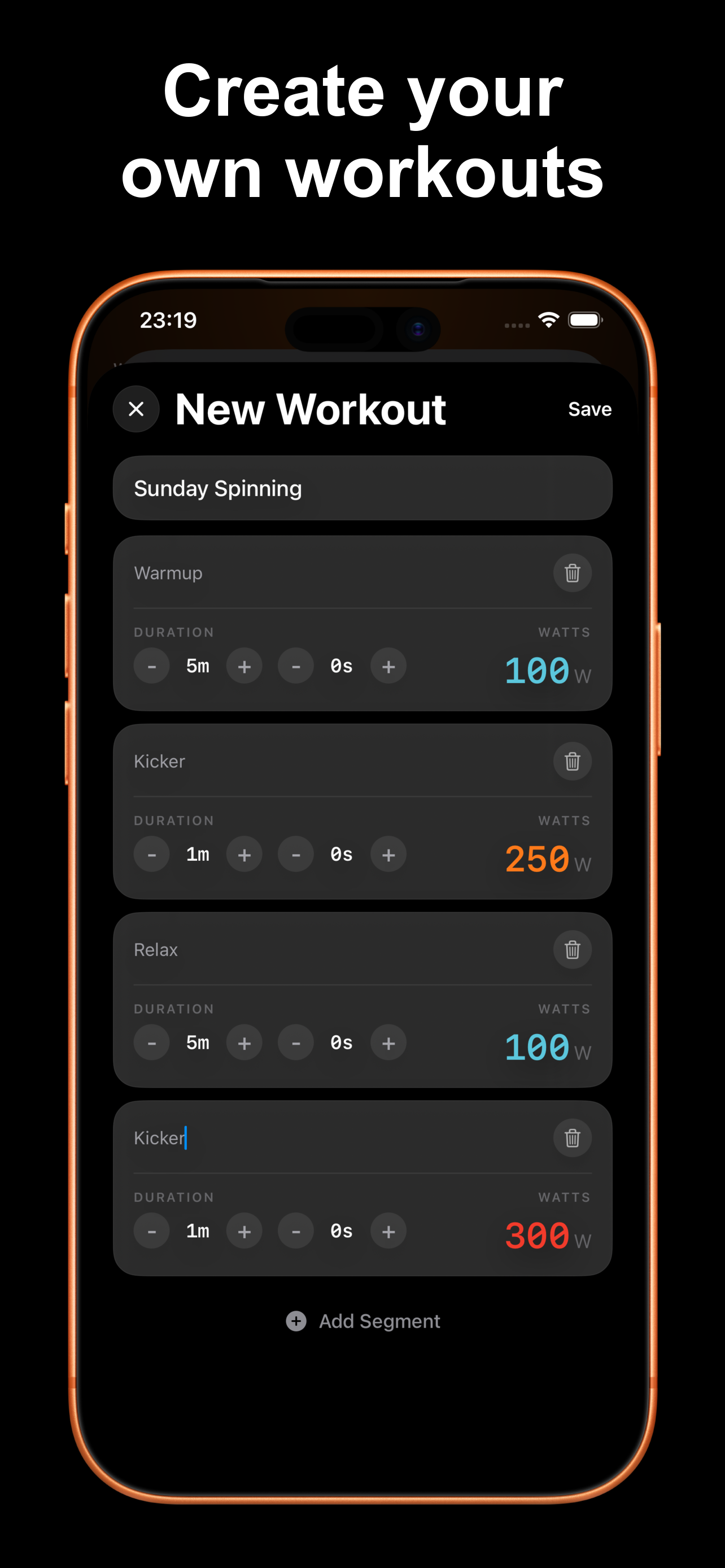 WattBird: create your own workouts — custom workout builder